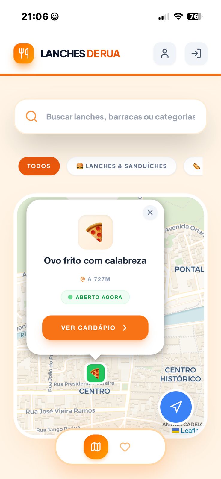 Radar do Lanches de Rua